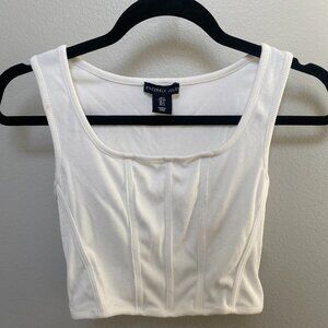 Corset White Tank Top